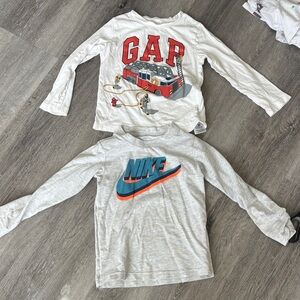 Nike Kids Gray and Blue Long Sleeve Tee